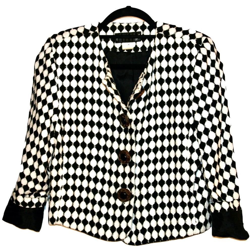 JACKIE BERNARD Vintage Harlequin Cropped Blazer